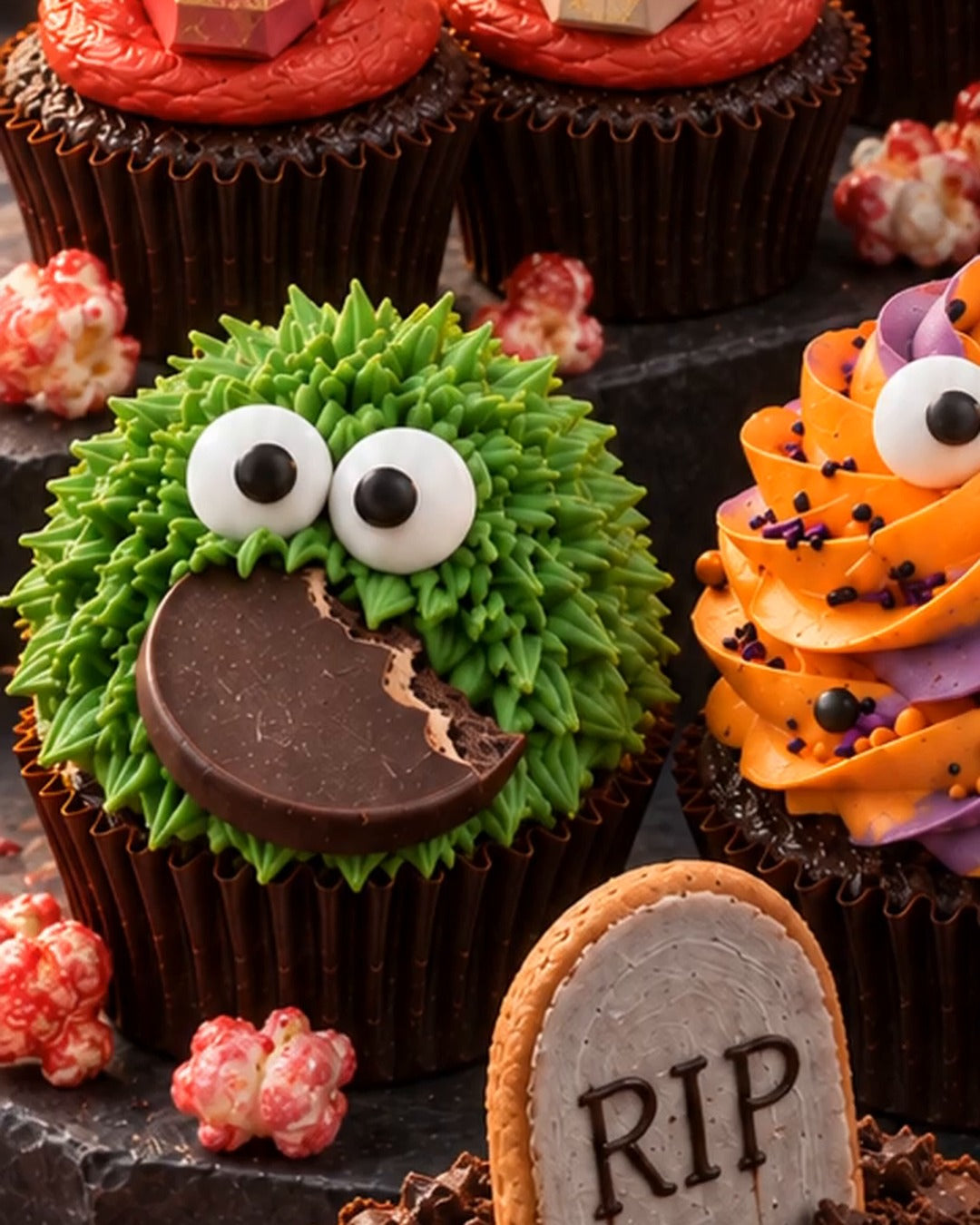 Chocolate Marshmallow Monster cupcake