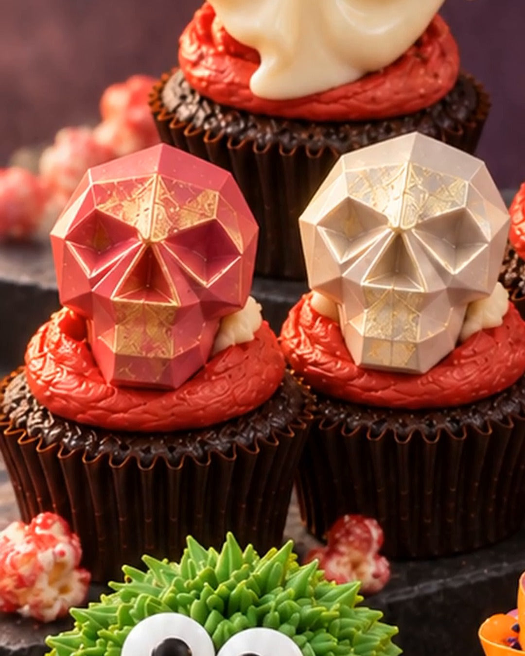 Chocolate Vanilla Skull cupcake