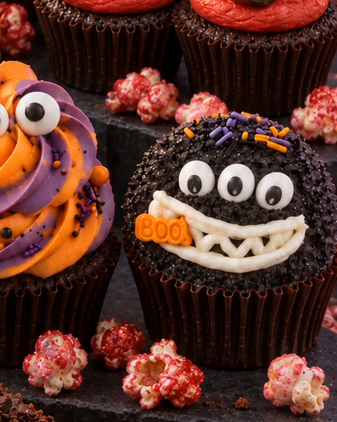 Vanilla Black Monster cupcake