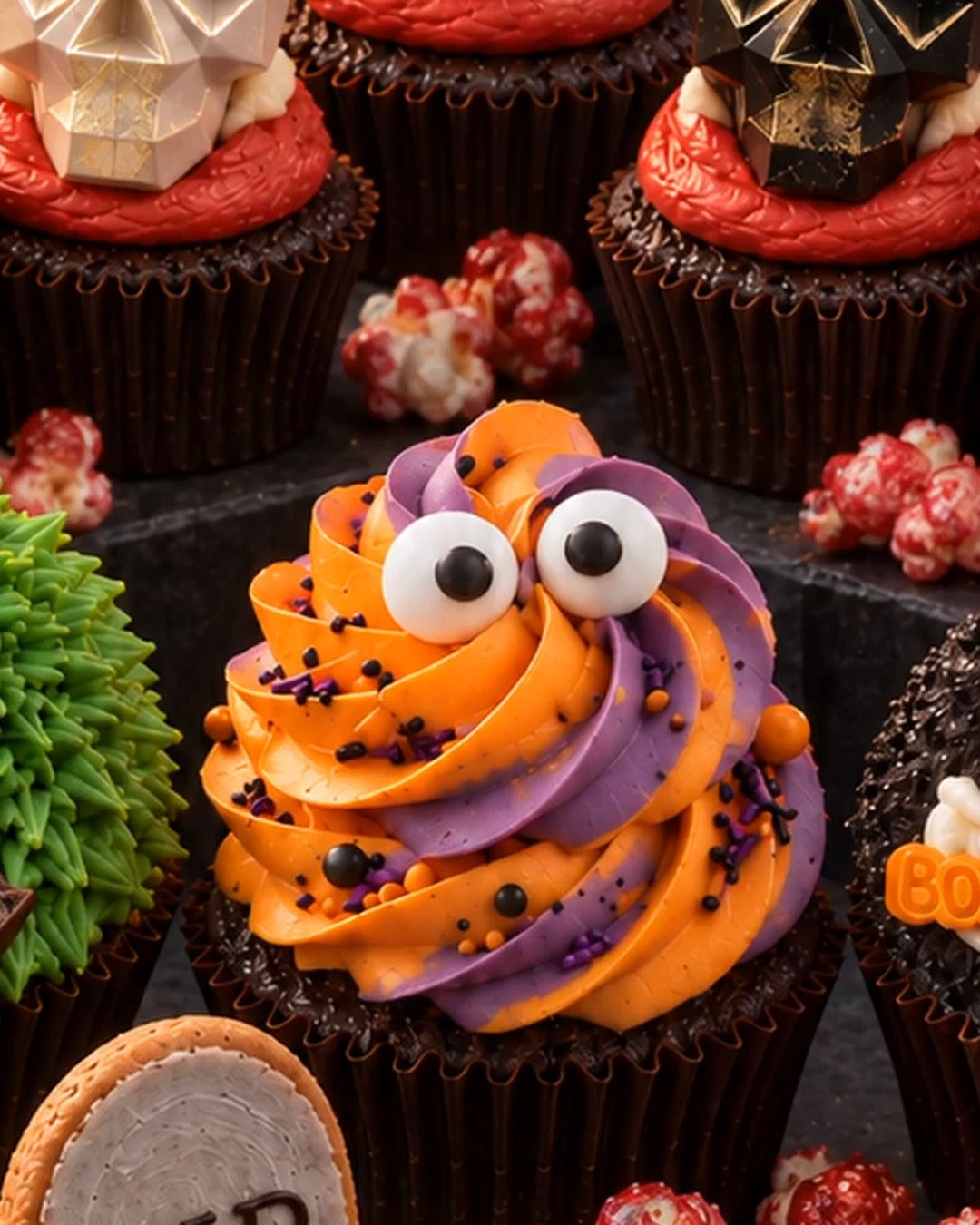 Vanilla Swirl Monster cupcake